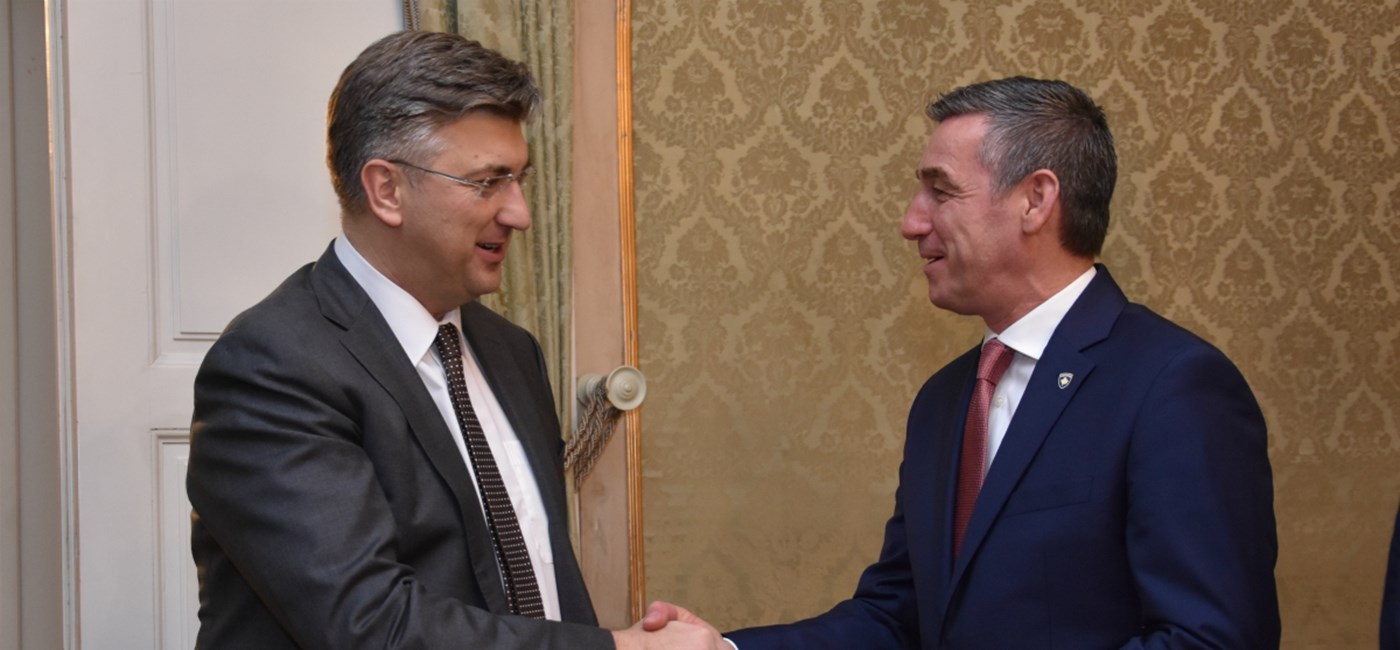 Predsjednik Vlade Andrej Plenković s predsjednikom Skupštine Republike Kosovo